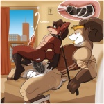2013 aaron_(artist) aaron_(character) abs anal anal_penetration animal_genitalia anthro anus apartment balls bdsm beard bed biceps big_balls big_muscles big_penis bighorn_sheep black_penis blonde_hair boots bottomless brown_fur brown_hair butt canine canine_penis caprine city close-up clothing collar cum cum_in_ass cum_inside cum_on_penis cum_while_penetrated cumshot english_text erection facial_hair fangs fur gay green_eyes grin gripping hair hands-free holding horn internal interspecies knot leaking leash leash_pull male mammal motion_blur muscles naughty_face nipples nude on_top open_mouth orgasm pecs penetration penis pose ram red_eyes reverse_cowgirl_position room sex sheath shirt side_view sitting size_difference smile spread_legs spreading straddling tan_fur tank_top tattoo teeth text thick_penis tongue topless vest white_fur
Rating: Explicit
Score: 27
User: PEACEWOLF123
Date: September 06, 2013