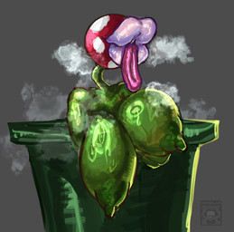 big_breasts bodily_fluids breasts female green_body lips long_tongue musk nipples pipe plant simple_background solo sweat sweaty_body sweaty_breasts thick_lips thin_neck tongue tongue_out hornilka mario_bros nintendo elemental_creature flora_fauna piranha_plant absurd_res hi_res