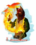 anthro clothing fire fireball magic_user male robe solo temrin blaze_wolf canid canine canis mammal wolf