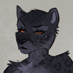 anthro female female_anthro simple_background solo unknown_artist felid mammal pantherine 1:1 cropped source_request