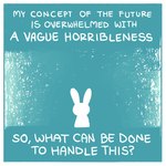 1:1 ambiguous_gender blue_and_white border comic english_text lagomorph leporid mammal monochrome rabbit semi-anthro silhouette solo text the_latest_kate white_border