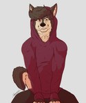 anthro black_bottomwear black_clothing black_jeans black_pants bottomwear clothing denim denim_bottomwear denim_clothing fur grey_body grey_fur hair hoodie_up jeans male pants simple_background solo tan_body tan_fur wavy_hair depictionexpress conductor_ramirez_(depictionexpress) canid canine canis domestic_dog husky mammal nordic_sled_dog spitz absurd_res hi_res