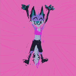 anthro black_bottomwear black_clothing black_shorts bottomwear chiptune cinemagraph clothing crop_top dancing female music pink_clothing pink_crop_top pink_shirt pink_topwear scar self-harm_scars shirt shorts smile solo topwear demensa my_chemical_romance the_black_parade emil_(demensa) canid canine canis coyote domestic_dog mammal 1:1 2023 animated full-length_portrait loop portrait short_playtime sound widescreen