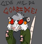 angry anthro fangs grasping_hands humor male piercing solo teeth trash yelling possumgod ryder_the_pirate_(possumgod) american_opossum mammal marsupial half-length_portrait portrait sketch