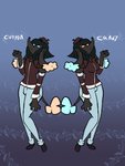 anthro breasts bulge duo eyewear female glasses male matching_outfits ironkongstudios candy_(ironkongstudios) cotton_(ironkongstudios) canid canine canis domestic_dog mammal poodle hi_res model_sheet sibling_(lore) twins_(lore)