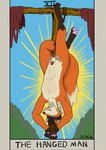 animal_genitalia animal_penis anthro canine_genitalia canine_penis card genitals half-erect major_arcana male one_eye_obstructed pawpads penis rope solo tail tarot tarot_card the_hanged_man_(tarot) upside_down shillcat canid canine fox mammal red_fox true_fox absurd_res hi_res