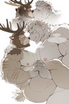 anthro antlers arm_scar beard biceps blush breath brown_hair butt chest_scar deltoids duo eyes_closed facial_hair forearm_muscles fur gloves_(marking) green_eyes hair hand_holding horn kissing male male/male markings muscular muscular_anthro muscular_arms muscular_male nipples pecs scar sex small_tail stand_and_carry_position standing standing_sex tail tan_body tan_fur white_body white_fur white_hair leoooliooon december_twilight new_year_2024 nicholas_briant owen_brayden bear deer mammal new_world_deer polar_bear reindeer ursine 2024 hi_res