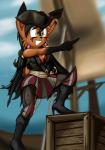2014 anthro areola black_hair breasts cleavage clothed clothing cutlass ear_piercing erect_nipples feline female hair hat lynx mammal nicole_the_lynx nipples piercing pirate scar sega smile solo sonic_(series) soultornado yellow_eyes
Rating: Questionable
Score: -2
User: Robinebra
Date: March 23, 2014