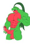 3_fingers abs anthro balls biceps big_balls big_muscles big_penis biped black_eyes blush bodily_fluids butt cum cum_on_hand cum_on_own_hand cum_on_penis cum_on_self deltoids erection fingers front_view genital_fluids genitals glans green_body green_skin hand_on_own_breast hand_on_penis huge_muscles humanoid_genitalia humanoid_penis leaf leaf_hair looking_pleasured male masturbation motion_lines multicolored_body multicolored_skin muscular muscular_anthro muscular_arms muscular_male muscular_thighs navel nude open_mouth pecs penile penile_masturbation penis plant plant_hair pseudo_hair red_balls red_body red_glans red_penis red_skin simple_background solo standing thick_penis tongue two_tone_body two_tone_skin vein veiny_penis white_background yellow_sclera makeembig nintendo pokemon generation_3_pokemon grovyle pokemon_(species) 2017 digital_drawing_(artwork) digital_media_(artwork) hi_res