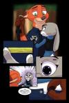 2017 akiric anthro belt bulletproof_vest canid canine clothed clothing comic dialogue dipstick_ears disney duo ear_markings english_text female fox in_heat judy_hopps lagomorph leporid male male/female mammal multicolored_ears name_tag necktie nick_wilde outside plant police police_uniform rabbit red_fox smell speech_bubble text tree true_fox undressing uniform utility_belt zootopia