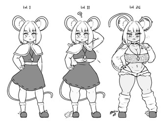 age_progression alternate_species alternative_fashion anthro bedroom_eyes big_breasts bimbofication black_choker black_jewelry black_necklace breasts choker cleavage clothed clothing dress ear_piercing ear_ring eyelashes female female_anthro furrification gameplay_mechanics gyaru hair j-fashion jewelry looking_at_viewer loose_socks narrowed_eyes navel navel_piercing necklace open_mouth piercing raised_tail ring_piercing seductive short_hair smile solo suntan tail tan_line thick_thighs thong_straps wide_hips zedrin touhou nazrin mammal mouse murid murine rodent hi_res monochrome