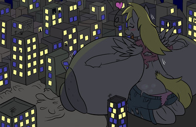 anthro big_breasts bodily_fluids breast_expansion breast_milking breasts expansion female huge_breasts hyper hyper_breasts lactating macro solo wings archdamian friendship_is_magic hasbro my_little_pony mythology derpy_hooves_(mlp) equid equine mammal mythological_creature mythological_equine pegasus