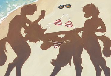 ambiguous_penetration anthro beach clothing fellatio female female_penetrated group group_sex male male/female male_penetrating male_penetrating_female oral penetration penile sex shadow silhouette silhouetted_sex spitroast swimwear trio marsminer hasbro my_little_pony venus_spring equid equine horse mammal pony hi_res meme