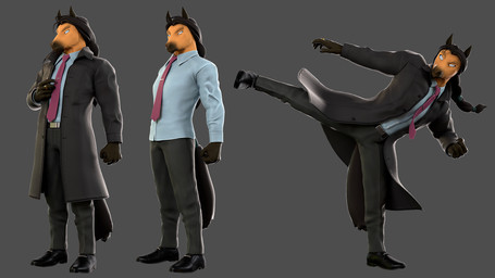 anthro black_hair bottomwear clothed clothed_anthro clothed_male clothing coat footwear fur hair kick male necktie pants shirt shoes solo standing tan_body tan_fur topwear trenchcoat petruz petruz_(modeler) bailong_(petruz) equid equine horse mammal 16:9 3d_(artwork) blender_(artwork) digital_media_(artwork) hi_res widescreen