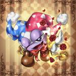 ambiguous_gender borader clothing flower fool's_hat hat headgear headwear looking_at_viewer not_furry open_mouth plant rose_(flower) solo tongue box_xod kirby_(series) nintendo marx_(kirby) waddling_head 1:1 2017