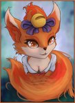 anthro border breasts female fur orange_body orange_border orange_eyes orange_fur solo saintmarmo gunfire_reborn li_(gunfire_reborn) canid canine fox mammal absurd_res hi_res