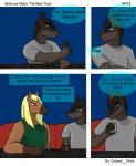 anthro canid canine colonel_klink comic dialogue drinking duo english_text equid equine hi_res horse isaac_(colonel_klink) male male/male mammal nightclub simple_background text