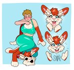 anthro artist_initials big_breasts biped blue_background blue_eyes blush border bra breast_growth breasts buckteeth clothed clothing countershade_face countershade_feet countershade_hands countershade_torso countershading dress feet female fur gender_transformation growth hair human_to_anthro inner_ear_fluff latex_body legs_together looking_down_at_self markings motion_lines mtf_transformation nipple_outline pink_inner_ear pink_nose red_body red_fur red_hair rubber_clothing simple_background sitting sitting_on_ground smile solo species_transformation suit_transformation tan_markings teeth transformation tuft underwear white_border white_inner_ear_fluff white_markings year blackshirtboy wendy_(fox0808) lagomorph leporid mammal rabbit 2023 absurd_res colored hi_res