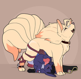 anal animal_genitalia animal_penis autofellatio autofellatio_while_penetrated balls blush canine_genitalia canine_penis collar duo eyes_closed feral feral_on_feral feral_penetrated feral_penetrating feral_penetrating_feral genitals knot knotted_penis male male/male male_penetrated male_penetrating male_penetrating_male masturbating_while_penetrated masturbation multi_tail open_mouth oral oral_masturbation pawpads paws penetration penile penile_masturbation penis sex tail flowerbud fakemon nintendo pokemon robin_dismas vix_ignis eevee fakeveelution generation_1_pokemon napoleon_(species) ninetales pokemon_(species) hi_res