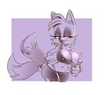 abstract_background alternate_costume anthro breasts clothing_swap crossgender exposed_breasts female flashing flashing_breasts makeup mtf_crossgender multi_tail nipple_slip nipples purple_background simple_background solo tail teasing missphase sega sonic_the_hedgehog_(series) miles_prower canid canine fox mammal digital_media_(artwork) hi_res sketch