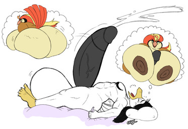 abs anthro balls bed big_balls big_breasts big_butt big_penis black_hair blonde_hair bodily_fluids breast_play breasts breath butt cum cumshot curly_hair duo ejaculation erection eyes_closed fantasizing fantasy female furniture genital_fluids genitals grabbing_sheets green_eyes gripping_bedding hair huge_balls huge_breasts huge_butt huge_penis hyper hyper_balls hyper_genitalia hyper_penis imagination lying lying_on_bed male male/female moan muscular muscular_anthro muscular_male nipples nude on_back on_bed orgasm overweight overweight_anthro overweight_female penis pillow presenting presenting_hindquarters red_hair seductive sex side_view simple_background tail thick_thighs thinking_about_another thinking_about_butt thought_bubble titfuck wet_dream white_background white_body wide_hips eth_(artist) third-party_edit seth65_(colorist) nintendo pokemon rosa_pyle seth_grayson avian bird falcon falconid generation_1_pokemon gyrfalcon pidgeot pokemon_(species) color_edit colored hi_res signature