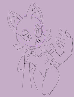 anthro female sketchy solo pippster sega sonic_the_hedgehog_(series) rouge_the_bat bat humanoid mammal