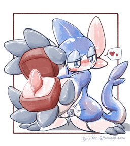 animal_genitalia animal_penis anthro blue_body blue_skin blush cetacean_genitalia cetacean_penis chastity_cage chastity_cage_only chastity_device chastity_device_only front_view genitals heart_symbol looking_away male nude offering_sex offering_to_viewer penis portal_chastity solo standing tapering_penis wearing_chastity_cage wearing_chastity_device white_body white_skin young caco3 aquatic fish shark hi_res