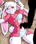 5:6 alice_the_rabbit anthro assisted_exposure blood bloody_roar blue_clothing blue_underwear blush bodily_fluids bra button_dress clothing digital_media_(artwork) dress duo embarrassed female forced forced_exposure front_view frown fur g-sun kemono konami lagomorph leporid mammal oekaki panties pink_clothing rabbit rape red_eyes silhouette solo_focus tail teal_bra teal_clothing teal_panties teal_underwear tears torn_clothing torn_dress training_bra underwear were werelagomorph wererabbit white_body white_fur white_tail wounded