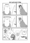ambiguous_gender anthro canid canine canis comic dialogue duo english_text fur greyscale hi_res human kemono male mammal monochrome rolf text translated wolf yakantuzura zinovy