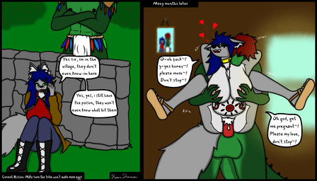 anthro big_breasts blue_hair bodily_fluids breast_squeeze breasts cum cum_in_vagina cum_inflation cum_inside dialogue duo female fluffy from_behind_position fur genital_fluids genitals green_body green_skin grey_body grey_fur hair heart_eyes heart_symbol holding_both_legs holding_both_thighs holding_breast holding_up impregnation inflation jewelry long_hair love male male/female markings moan nipples penetration penis pregnant pregnant_female profanity red_hair sex short_hair squeezing tattoo text thick_thighs tribal tribal_jewelry tribal_markings tribal_outfit tribal_tattoo vulva reena_dreamer seno_(reena_dreamer) canid canine canis crocodile crocodilian mammal reptile scalie wolf 7:4 absurd_res english_text hi_res