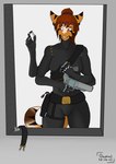 anthro bulge gun handgun intersex multi_arm multi_limb ranged_weapon revolver science_fiction solo weapon gamal kayle_mirash felid mammal pantherine tiger hi_res story story_in_description