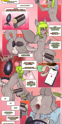 ahegao anal anal_penetration anthro anus aroused aroused_face balls bed bite biting_lip blush bodily_fluids braided_hair brown_body brown_fur butt buttplug buttplug_in_ass buttplug_insertion close-up comic_panel cum cum_drip cum_inside dripping duo ears_back edging electronics eye_roll eyebrows eyes_closed fur furniture gaping gaping_anus genital_fluids genitals gesture green_hair green_nose grey_body grey_fur hair half-closed_eyes hand_gesture heart_symbol internal internal_anal long_hair looking_pleasured lube lube_drip lube_string lying lying_on_bed male moan motion_blur motion_lines narrowed_eyes nipples nude object_in_ass on_back on_bed onomatopoeia orgasm penetrable_sex_toy penetration phone pink_eyes pink_nose pivoted_ears plug_(sex_toy) plug_insertion presenting presenting_anus prostate prostate_orgasm prostate_penetration prostate_play prostate_stimulation prostate_with_heart raised_leg raised_tail saliva saliva_drip saliva_on_face saliva_on_tongue saliva_string sex_toy sex_toy_in_ass sex_toy_insertion shaking shaking_orgasm simple_background smile solo sound_effects speech_bubble tail teeth text thumbs_up tongue tongue_out translucent vibrating vibrator vibrator_in_ass damienkamien lovense lovense_hush lovense_solace_pro max_(damienkamien) deer mammal mephitid skunk absurd_res comic english_text hi_res