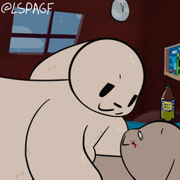 anthro beverage blush bottle breath burp_kissing burping burping_in_face burping_in_mouth clock container duo holding_burp kissing male male/male overweight panting size_difference tongue tongue_out window lspagf inca_kola big_fat_stinky_unwashed_sweaty_bunny_(lspagf) random_bunny_(lspagf) lagomorph leporid mammal rabbit 1:1 absurd_res animated hi_res long_playtime sound video