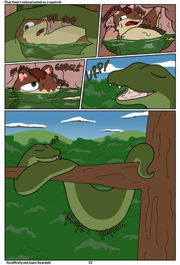 burping burping_up_fur digested digestion digestion_noises digestion_sequence digestive_fluids digestive_juice duo feral forest forest_background fur green_eyes hair humor internal isekai male melting melting_body oral_vore plant post-apocalyptic red_body red_fur red_hair resting resting_on_belly sleeping text tree vore lizarddude812 sunshine_(lizarddude812) flying_squirrel mammal reptile rodent scalie sciurid snake comic english_text hi_res url