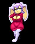 anthro big_breasts breasts cleavage clothed clothing eyeshadow female fur huge_breasts keyhole makeup purple_body purple_fur simple_background solo sweater sweater_dress tan_body topwear transparent_background yellow_eyes furball sega sonic_the_hedgehog_(series) lilly_lopwell lagomorph leporid mammal rabbit 2024 4:5 alpha_channel hi_res