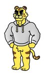 anthro clothed clothing crotch_tuft male mint_disaster muscular partially_clothed solo standing sweatshirt tuft animal_crossing nintendo tybalt_(animal_crossing) felid mammal pantherine tiger hi_res