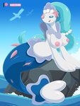 3:4 absurd_res anthro big_breasts breasts female feral generation_7_pokemon genitals hi_res looking_at_viewer nikkibunn nintendo nipples nude open_mouth pokemon pokemon_(species) primarina pussy smile solo third-party_edit