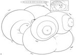 anthro belly belly_expansion big_belly big_breasts big_butt breast_expansion breasts butt butt_expansion claws dialogue expansion female huge_belly huge_breasts huge_butt hyper hyper_belly hyper_breasts hyper_butt immobile morbidly_obese morbidly_obese_female navel nipples non-mammal_nipples nude obese obese_female onomatopoeia overweight overweight_female simple_background solo sound_effects text thick_thighs weight_gain badgerben nintendo pokemon sandpancake generation_1_pokemon pokemon_(species) sandslash absurd_res english_text hi_res monochrome