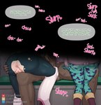 absurd_res anus ashido_mina big_butt butt censored clothing dialogue english_text female genitals group hi_res human male male/female mammal my_hero_academia not_furry ochaco_uraraka penis pink_body poper pussy text torn_clothing trio