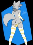 anthro butt clothing legwear male solo thick_thighs thigh_highs prate-dragon nintendo pokemon generation_5_pokemon pokemon_(species) zorua 3:4 alpha_channel hi_res