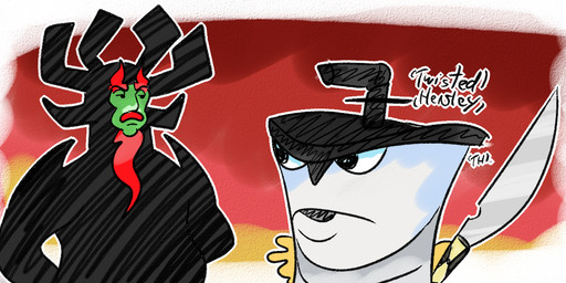 black_body container cup duo facial_hair fire frown goatee holding_melee_weapon holding_object holding_sword holding_weapon male melee_weapon mustache shitpost standing sword weapon twistedhensley adult_swim aqua_teen_hunger_force cartoon_network samurai_jack aku carl_brutananadilewski master_shake samurai_jack_(character) animate_inanimate demon humanoid meme