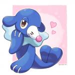 heart_symbol one_eye_closed simple_background smile solo wink rorosuke_roro nintendo pokemon generation_7_pokemon pokemon_(species) popplio 1:1 hi_res