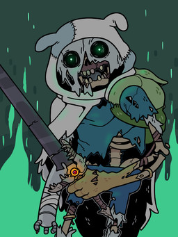bone bottomwear clothed clothing gore headgear male not_furry open_mouth shirt solo teeth toony topwear discount-supervillain adventure_time cartoon_network finn_the_human the_lich_(adventure_time) humanoid lich mammal undead 3:4 digital_media_(artwork)
