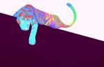 14:9 2016 ambiguous_gender apex_(artist) felid feral mammal pantherine psychedelic rainbow simple_background solo stripes tiger