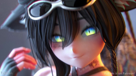 abs accessory ahoge arm_tattoo aureola black_bra black_clothing black_gloves black_hair black_handwear black_tail black_underwear blowjob_face blue_eyes blush bra braided_hair clothing darkened_genitalia darkened_penis deep_throat duo ear_piercing eyewear eyewear_on_head facial_tattoo fellatio female fingerless_gloves fluffy fluffy_tail genitals glasses glasses_on_head gloves green_eyes hair hair_accessory handjob_while_sucking handwear holding_penis inner_ear_fluff long_hair male male/female nails neck_tattoo open_mouth oral oral_penetration penetration penile penis penis_grab piercing pointing_at_mouth pupils sex sharp_nails slit_pupils tail tan_body tan_skin tattoo text tongue tongue_out tuft underwear vein veiny_penis white_inner_ear_fluff aznyan sound_warning aznyan_(character) animal_humanoid canid canid_humanoid canine canine_humanoid human humanoid mammal mammal_humanoid animated hi_res huge_filesize long_playtime signature sound url video