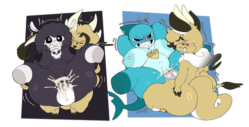 2_horns anthro anvil_position areola barbell_piercing big_breasts big_butt big_penis black_areola black_body black_ears black_fur black_hair black_nipples black_nose black_tail black_wool blue_areola blue_body blue_fin blue_nipples blue_tail blush bodily_fluids bone breasts brown_body brown_fur brown_hair brown_tail butt cum cum_in_vagina cum_inside ejaculation eyes_closed female female_penetrated fin from_front_position front_view full_nelson full_nelson_(legs_held) fur genital_fluids genitals glistening_eyelids grey_body grey_ears grey_fur grey_nose grey_wool group hair half-closed_eyes hands_behind_head hands_behind_own_head high-angle_view horn huge_breasts jewelry kneeling legs_up looking_at_another looking_pleasured lying male male/female male_penetrating male_penetrating_female motion_lines multicolored_body multicolored_fur multicolored_hair multicolored_tail narrowed_eyes necklace nipple_dip nipple_piercing nipples on_back orgasm penetration penile penile_penetration penis penis_in_vagina piercing reverse_stand_and_carry_position sex shark_tail sharp_teeth skull skull_accessory standing standing_sex tail tan_body tan_fur tan_horn tan_tail teeth thick_thighs three-quarter_view trio tuft two_tone_body two_tone_fur two_tone_hair vaginal vaginal_penetration white_eyes wool_(fur) yellow_eyes forbobs2 mr_smilingdevil mob_entertainment mythology nightmare_critters poppy_playtime baba_chops_(poppy_playtime) dragonfennec maggie_mako_(poppy_playtime) bovid canid canine caprine critters_(poppy_playtime) dragon fennec_fox fox hybrid mammal mythological_creature mythological_scalie scalie sheep true_fox 2025 digital_media_(artwork) hi_res