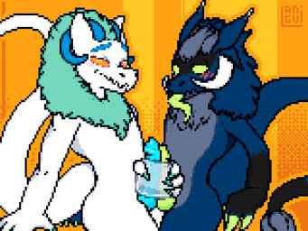 anthro aroused aroused_face bodily_fluids cum cum_drip cum_on_penis cumshot dripping ejaculation frottage genital_fluids genitals handjob male male/male masturbation nude nude_anthro nude_male penile penis penises_touching pixelated sex tongue tongue_out langui wickerbeast 4:3 animated digital_media_(artwork) pixel_(artwork) pixel_animation