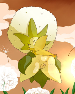 anus big_butt brown_sclera butt cloud eyelashes female genitals green_body leaf levitating light looking_at_viewer looking_back low-angle_view no_pupils not_furry outside plant rear_view shortstack shortstack_female sky solo thick_thighs vulva yellow_eyes privvys-art nintendo pokemon eldegoss elemental_creature elemental_humanoid flora_fauna generation_8_pokemon humanoid plant_humanoid pokemon_(species) 2019 absurd_res digital_media_(artwork) hi_res lighting