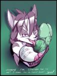 anthro areola big_breasts black_border border breasts dildo dildo_lick erect_nipples female licking nipples nude sex_toy solo text tongue tongue_out transparent_dildo transparent_sex_toy spazman vera_wright canid canine fox mammal marble_fox red_fox true_fox 2015 english_text