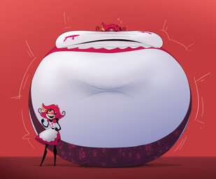 1_eye before_and_after belly belly_expansion big_belly big_breasts black_clothing black_eyes black_legwear black_mouth blush body_inflation breast_expansion breasts clothing expansion eyelashes female front_view hair huge_belly huge_breasts hyper hyper_belly hyper_breasts hyper_inflation immobile inflation legwear looking_at_viewer maid_uniform motion_lines navel not_furry open_mouth open_smile panties pink_cheeks pink_tongue red_background red_clothing red_hair red_panties red_sclera red_topwear red_underwear round_body sharp_teeth simple_background smile solo spherical_inflation teeth tight_clothing tongue topwear underwear uniform white_body white_clothing white_skin white_topwear yellow_teeth salthel hazbin_hotel hellaverse niffty_(hazbin_hotel) demon humanoid 2026 absurd_res colored digital_media_(artwork) hi_res shaded